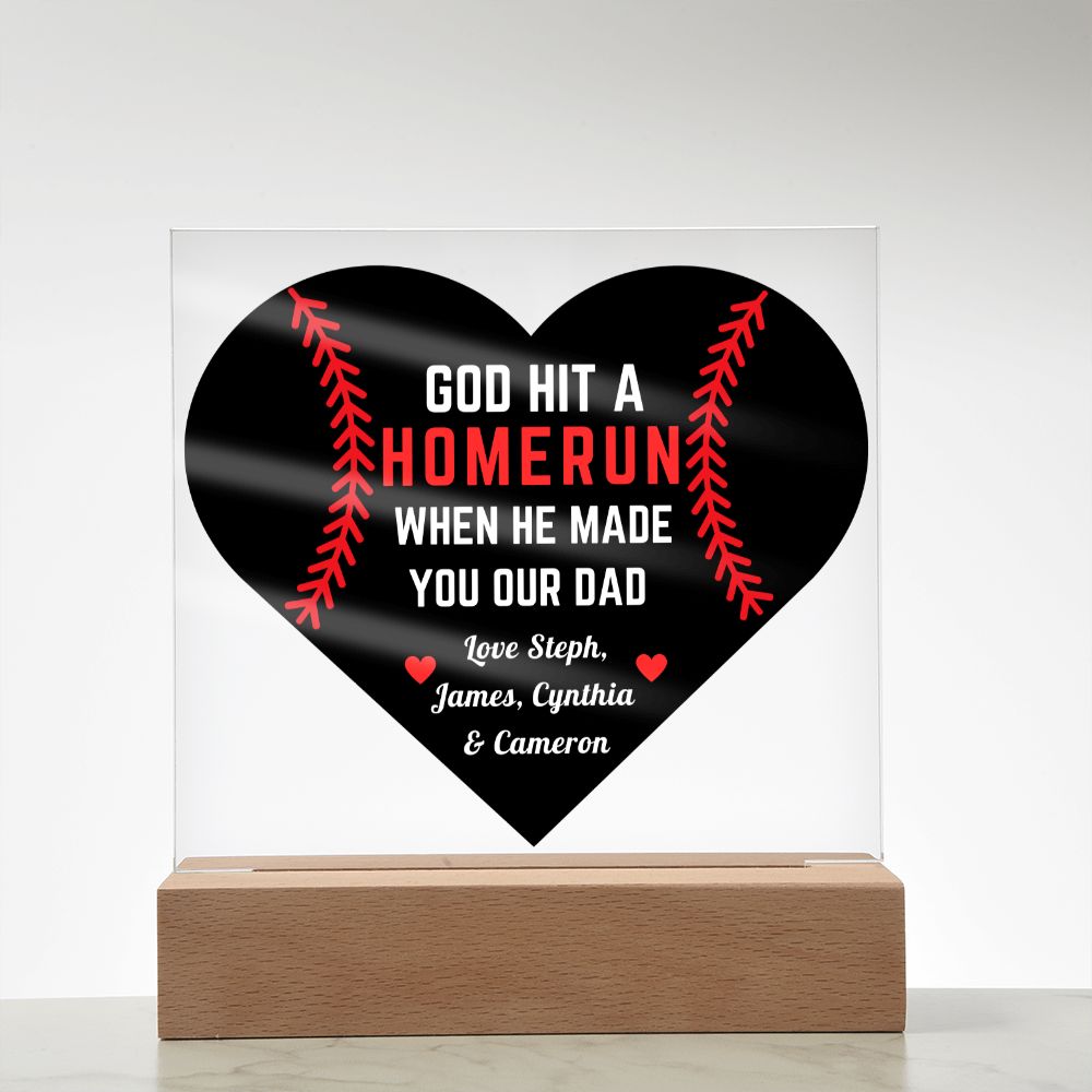 [Almost Sold Out] Personalized Baseball Father's Acrylic Plaque