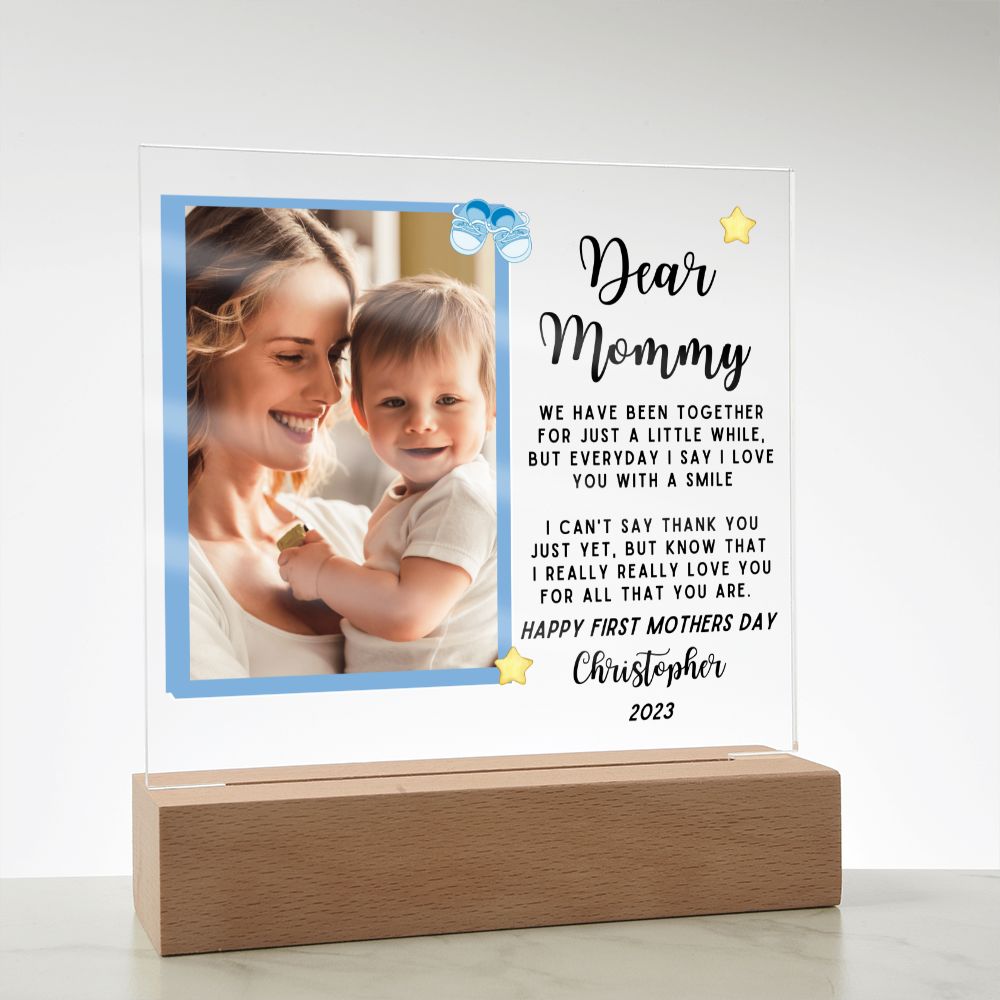 [Almost Sold Out] Dear Mommy - Baby Boy - Personalized Acrylic Plaque with Stand
