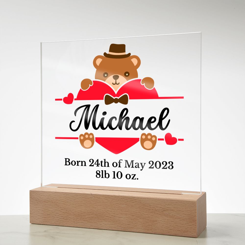 [Almost Sold Out] Personalized New Born Announcement Acrylic Plaque