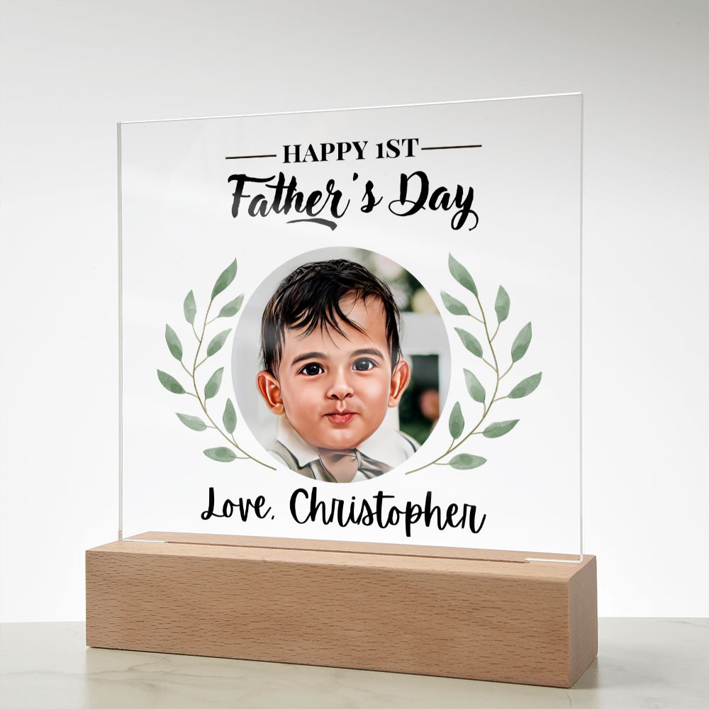 [Almost Sold Out] Personalized First Father's Day Acrylic Plaque From Baby Boy