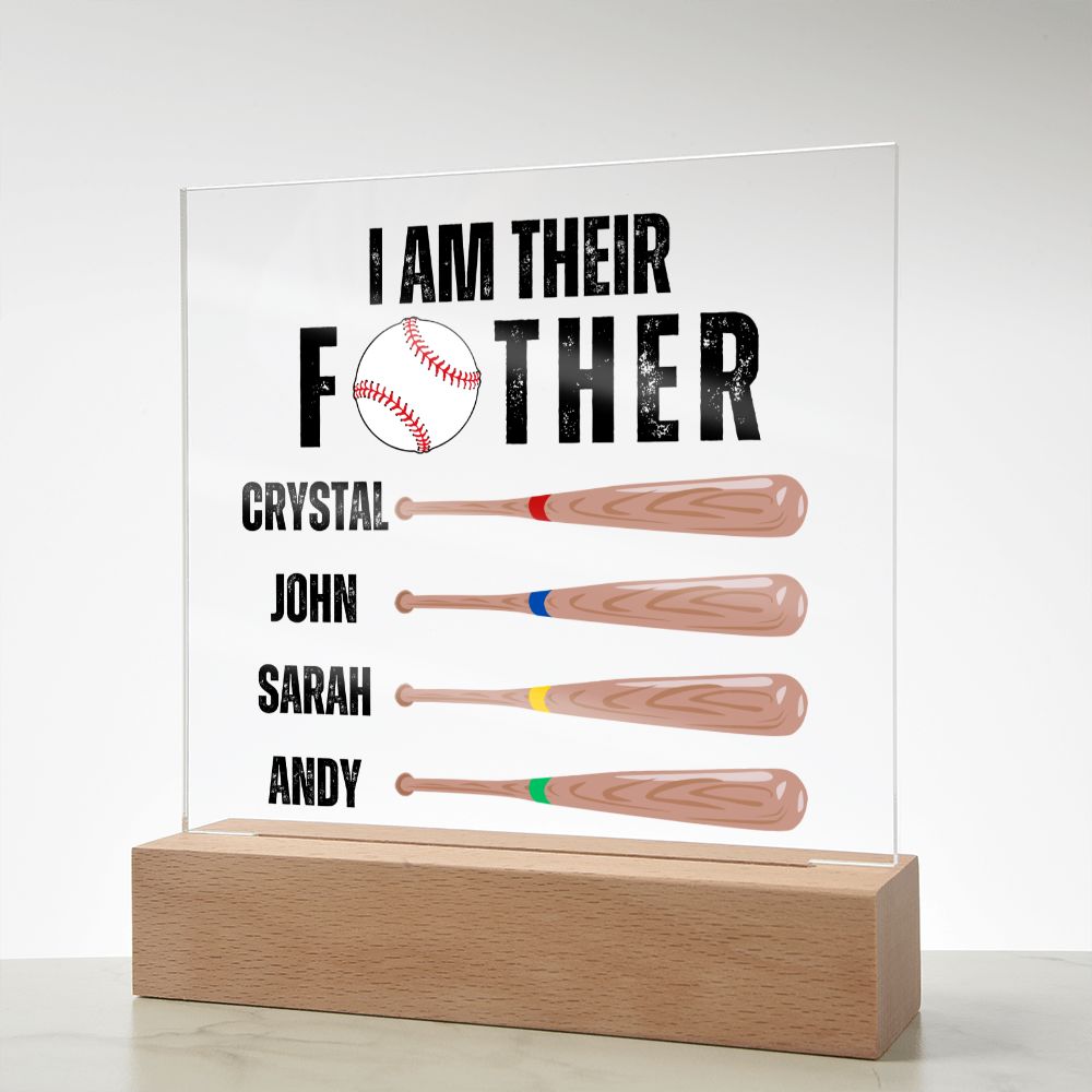 [Almost Sold Out] Personalized I Am Their Father - Baseball Acrylic Plaque