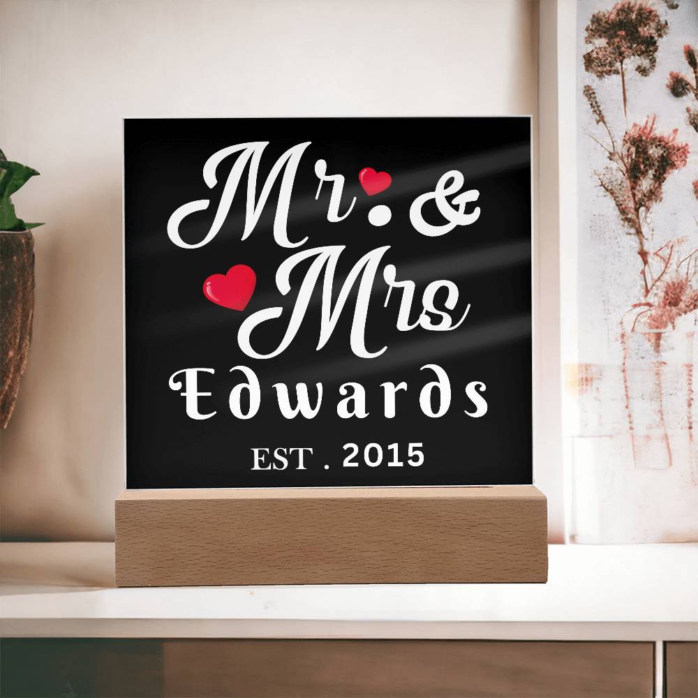 Almost Sold Out - Mr. & Mrs. - Acrylic Plaque With Stand