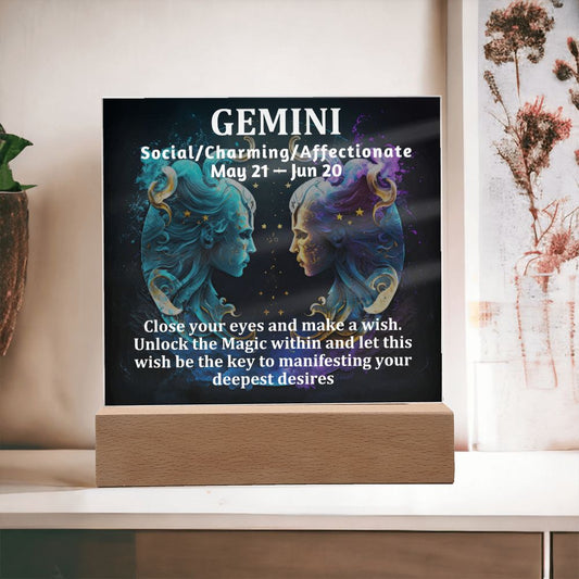 [Almost Sold Out] Gemini Acrylic Square Plaque