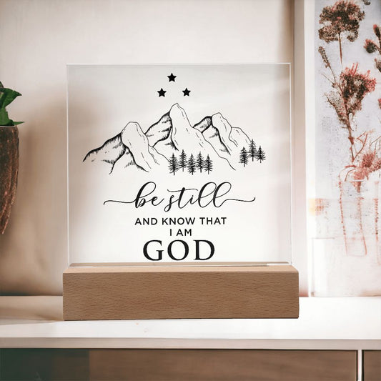 Almost Sold Out - Be Still and Know That I am God - Acrylic Plaque with Stand