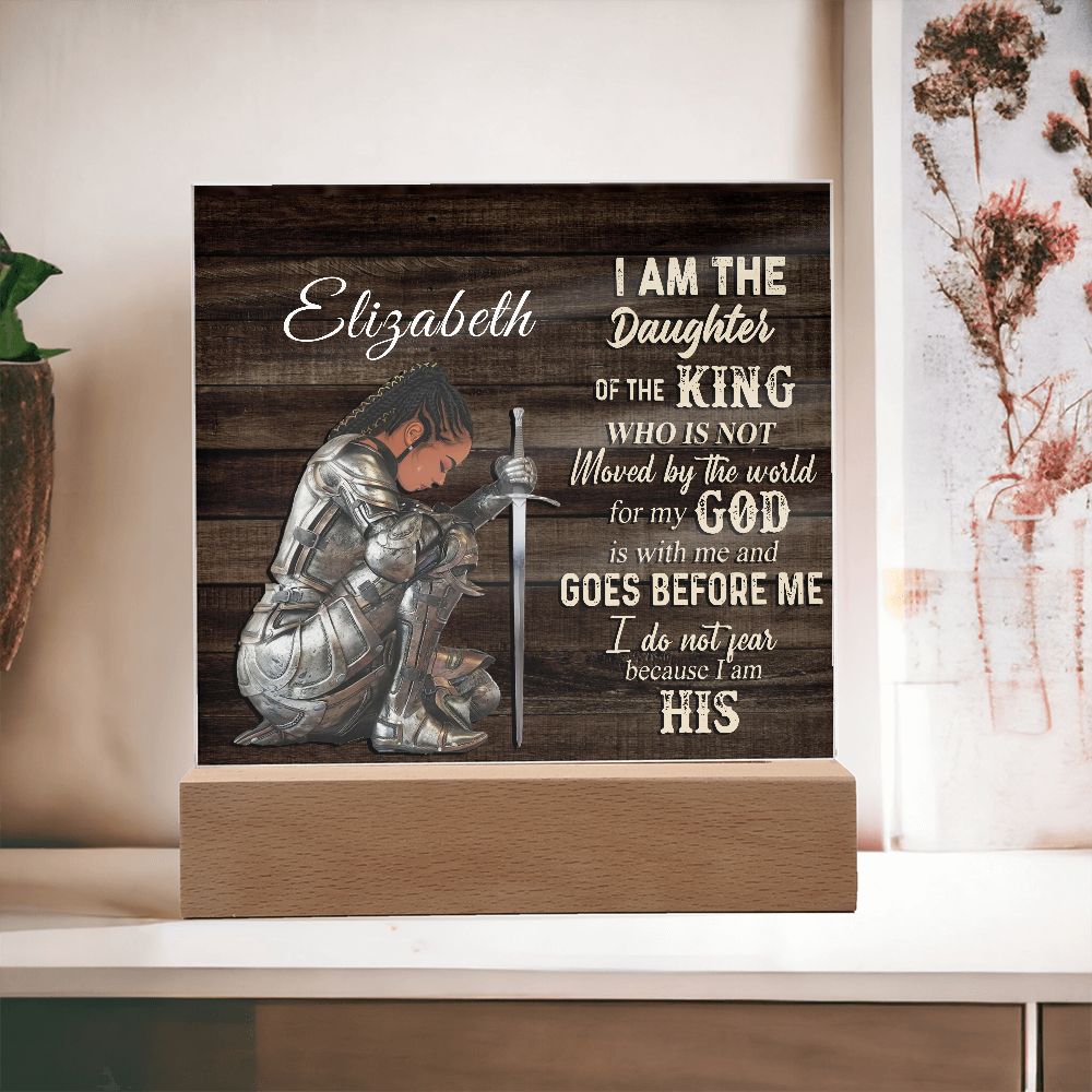 Almost Sold Out - Personalized Daughter of the King - Acrylic Plaque with Stand