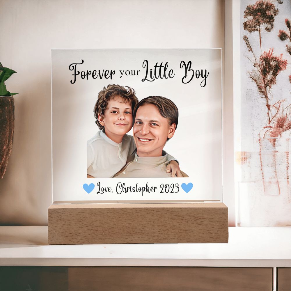 [Almost Sold Out] Forever Your Little Boy - Personalized Acrylic Plaque With A Custom Digital Illustration