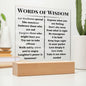 [Almost Sold Out] Words Of Wisdom Acrylic Plaque