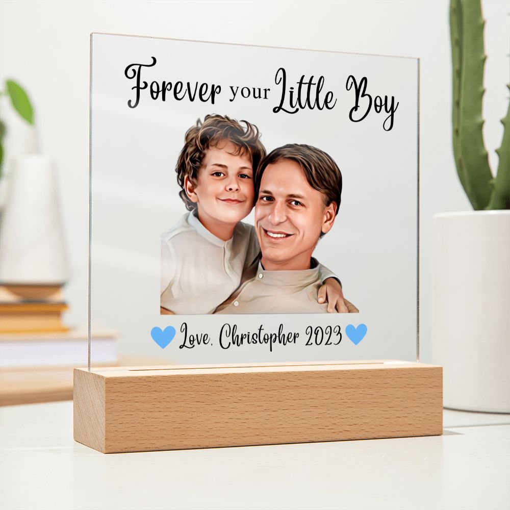 [Almost Sold Out] Forever Your Little Boy - Personalized Acrylic Plaque With A Custom Digital Illustration