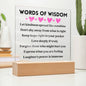 [Almost Sold Out] Words of Wisdom - Pink Hearts - Acrylic Square Plaque