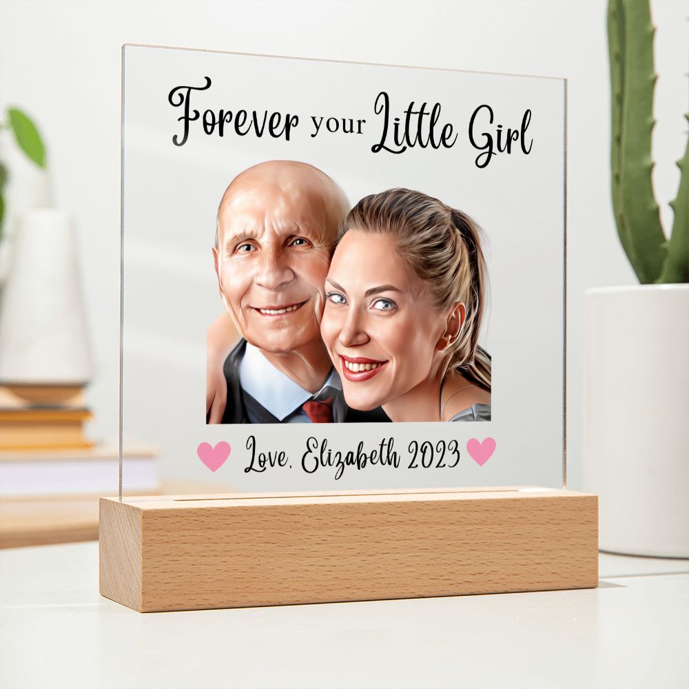 [Almost Sold Out] Customized Forever Your Little Girl - Personalized Illustration with Acrylic Plaque