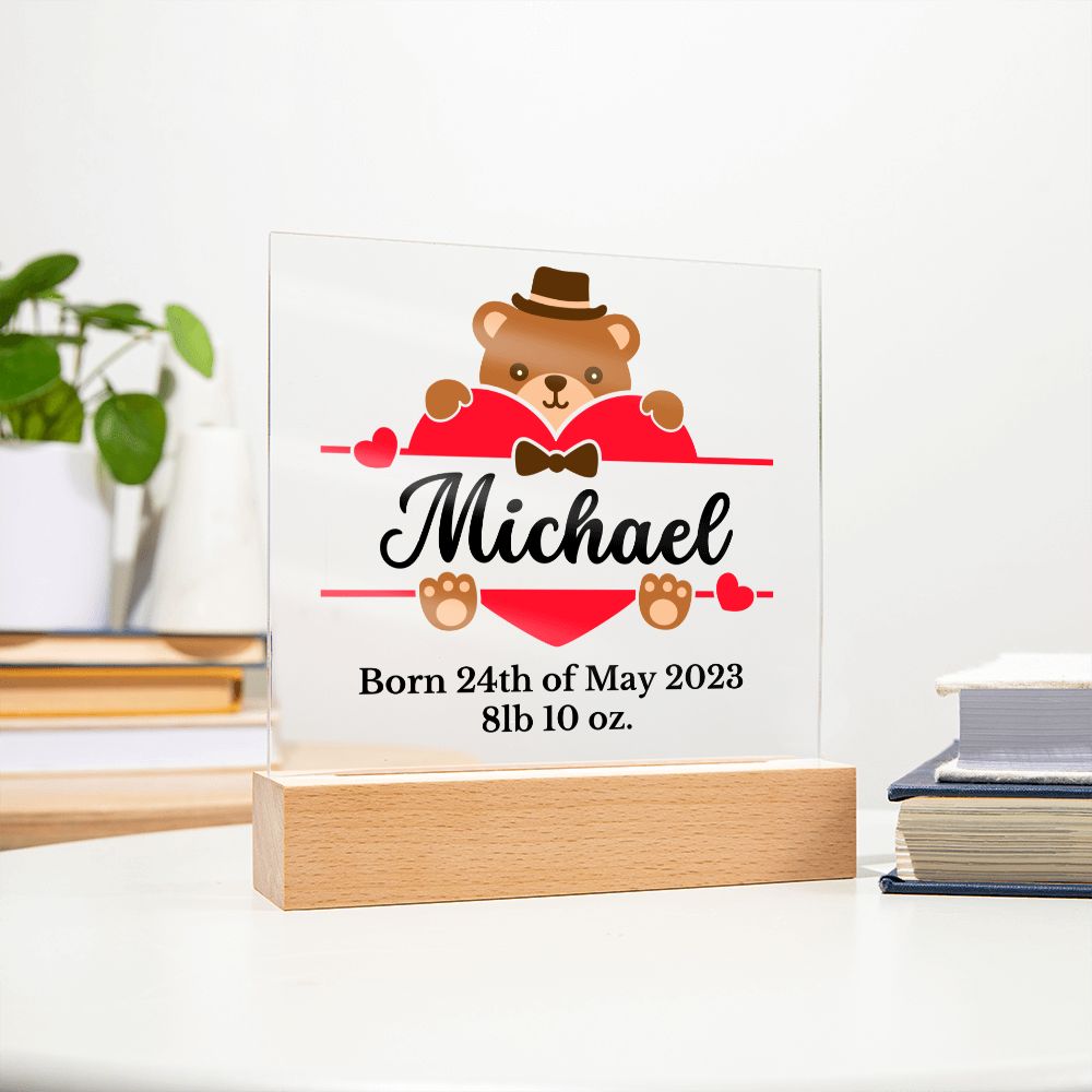[Almost Sold Out] Personalized New Born Announcement Acrylic Plaque