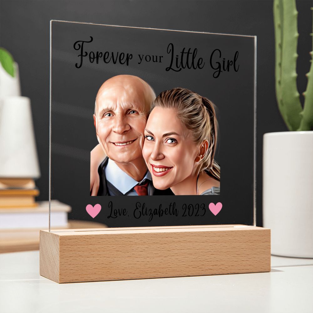 [Almost Sold Out] Customized Forever Your Little Girl - Personalized Illustration with Acrylic Plaque