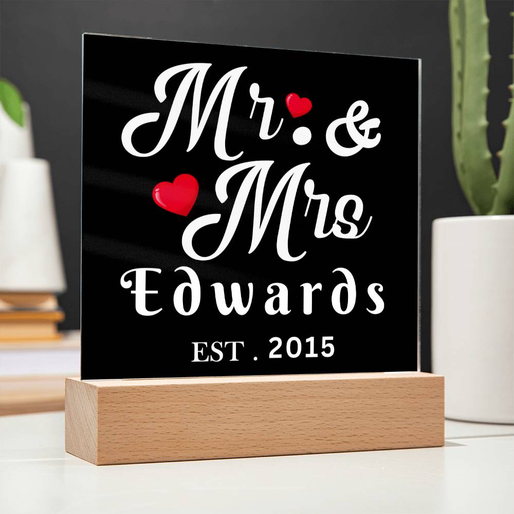 Almost Sold Out - Mr. & Mrs. - Acrylic Plaque With Stand