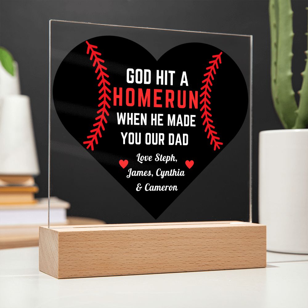 [Almost Sold Out] Personalized Baseball Father's Acrylic Plaque