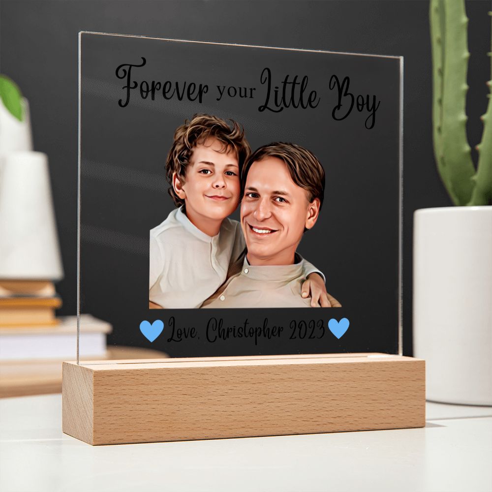 [Almost Sold Out] Forever Your Little Boy - Personalized Acrylic Plaque With A Custom Digital Illustration