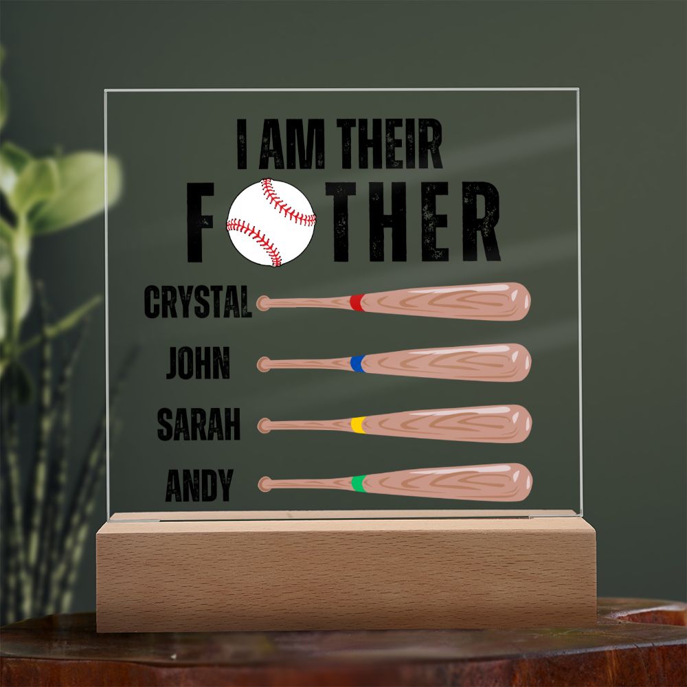 [Almost Sold Out] Personalized I Am Their Father - Baseball Acrylic Plaque
