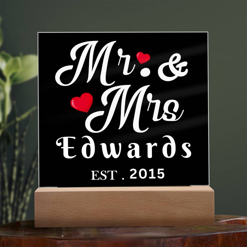 Almost Sold Out - Mr. & Mrs. - Acrylic Plaque With Stand