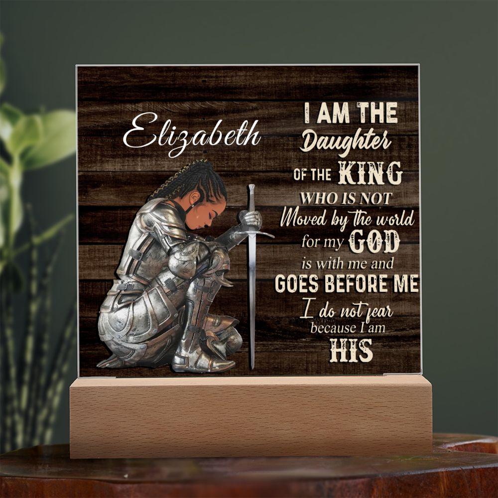 Almost Sold Out - Personalized Daughter of the King - Acrylic Plaque with Stand