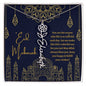 You Are the Reason Life Is So Colorful Blue and Gold Eid Mubarak Flower Name Necklace