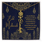 Eid Mubarak Blue and Gold I Thank Allah for Bringing You Into My Life Flower Name Necklace