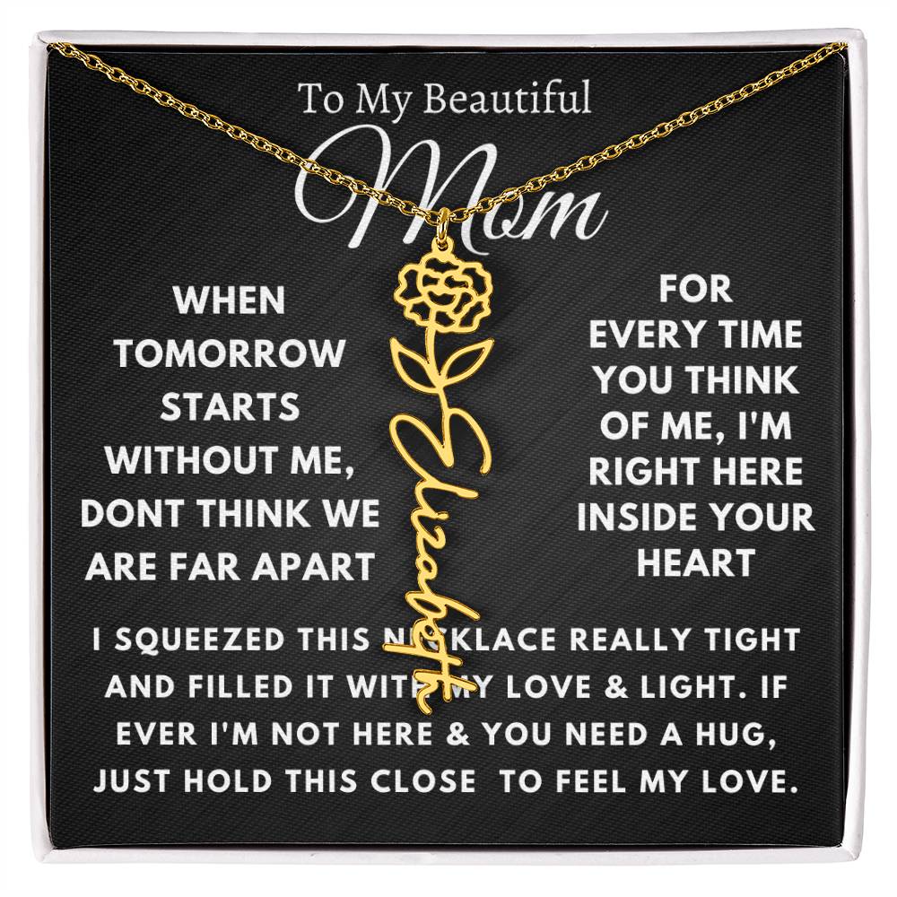 [ALMOST SOLD OUT] To My Beautiful Mom Flower Name Necklace