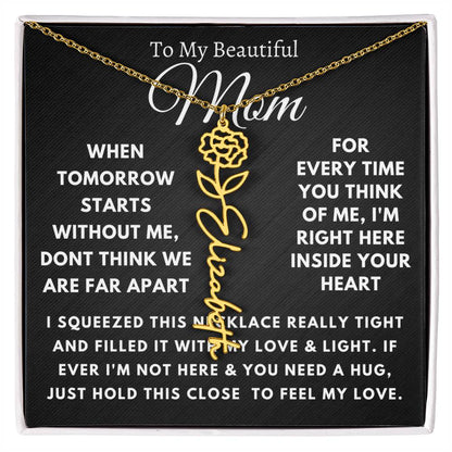 [ALMOST SOLD OUT] To My Beautiful Mom Flower Name Necklace