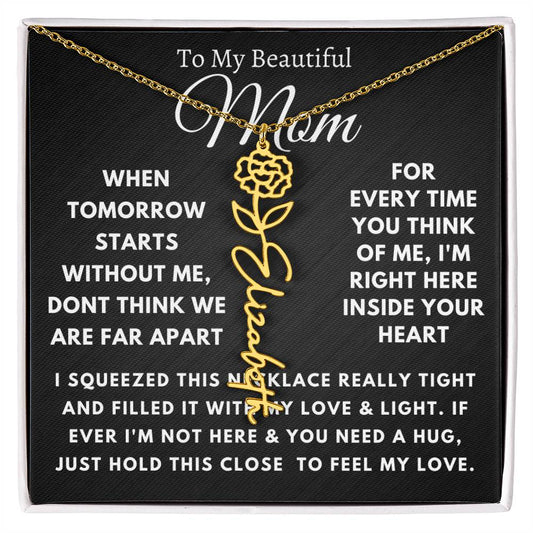 [ALMOST SOLD OUT] To My Beautiful Mom Flower Name Necklace