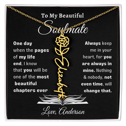 [ALMOST SOLD OUT] To My Beautiful Soulmate Chapters Flower Name Necklace