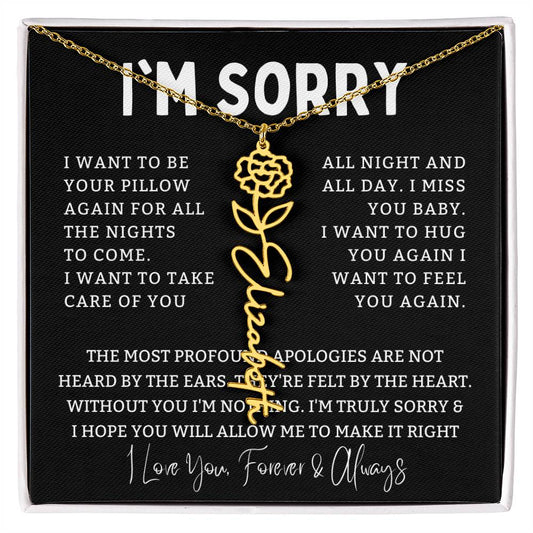 [Almost Sold Out] I'm Sorry Apologies By The Heart Flower Name Necklace