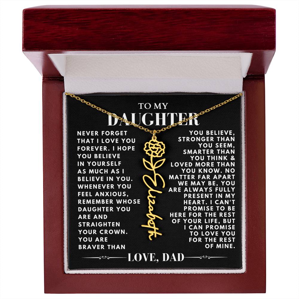 [ALMOST SOLD OUT] To My Daughter Never Forget Flower Name Necklace