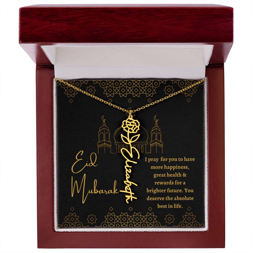 [ALMOST SOLD OUT] Black and Gold I Pray For You To Have All The Happiness Flower Name Necklace