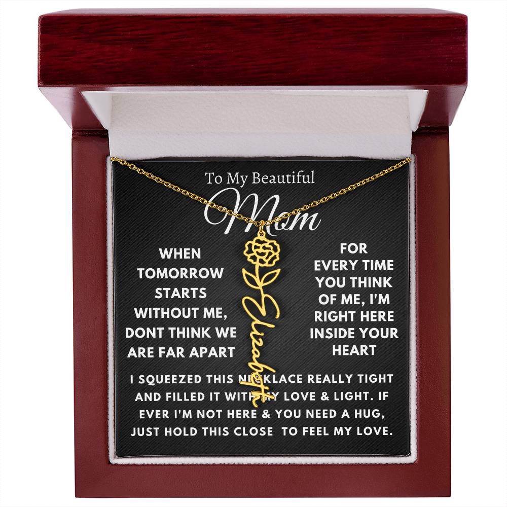 [ALMOST SOLD OUT] To My Beautiful Mom Flower Name Necklace
