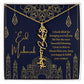 [ALMOST SOLD OUT] EID MUBARAK BLUE AND GOLD I THANK ALLAH FOR BRINGING YOU INTO MY LIFE FLOWER NAME NECKLACE