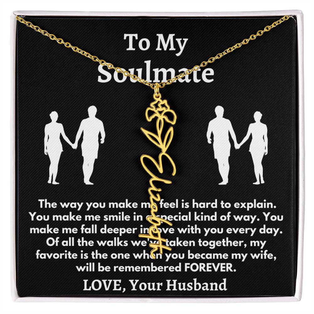 [ALMOST SOLD OUT] To My Soulmate - Love, Your Husband Flower Name Necklace