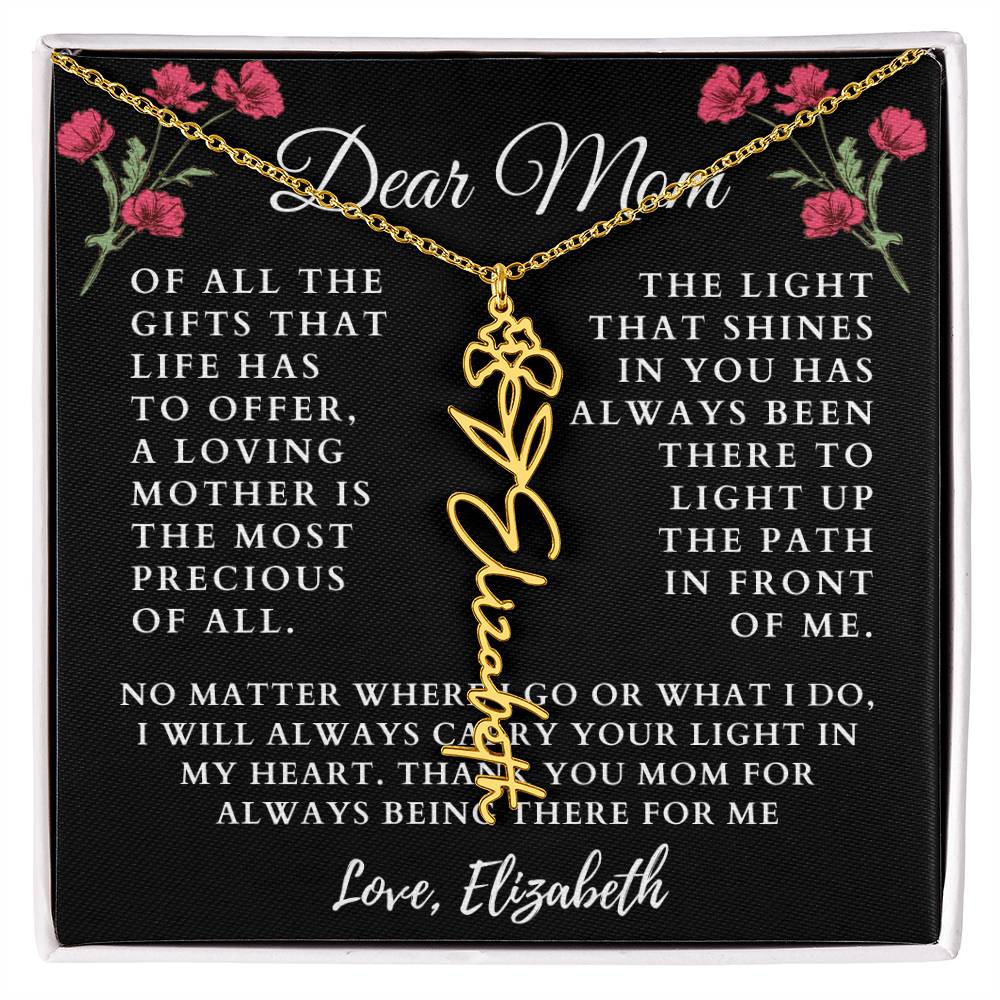 [Almost Sold Out] Floral Dear Mom Flower Name Necklace