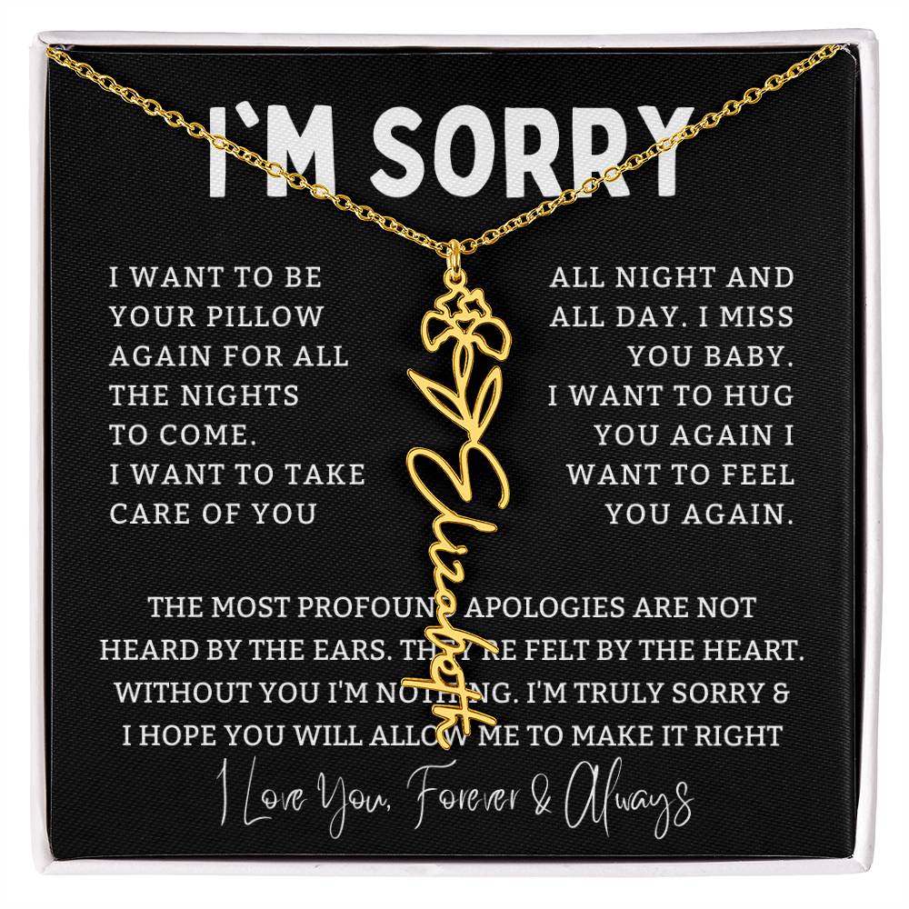 [Almost Sold Out] I'm Sorry Apologies By The Heart Flower Name Necklace