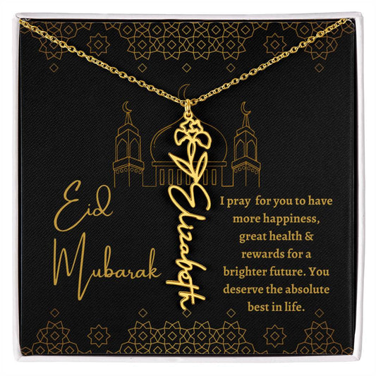 [ALMOST SOLD OUT] Black and Gold I Pray For You To Have All The Happiness Flower Name Necklace