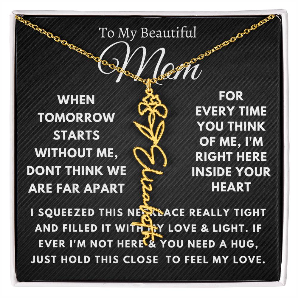 [ALMOST SOLD OUT] To My Beautiful Mom Flower Name Necklace