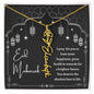 Black and White I Pray You Have More Happiness Eid Mubarak Flower Name Necklace