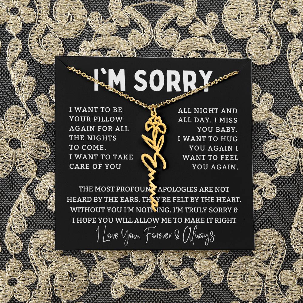 [Almost Sold Out] I'm Sorry Apologies By The Heart Flower Name Necklace