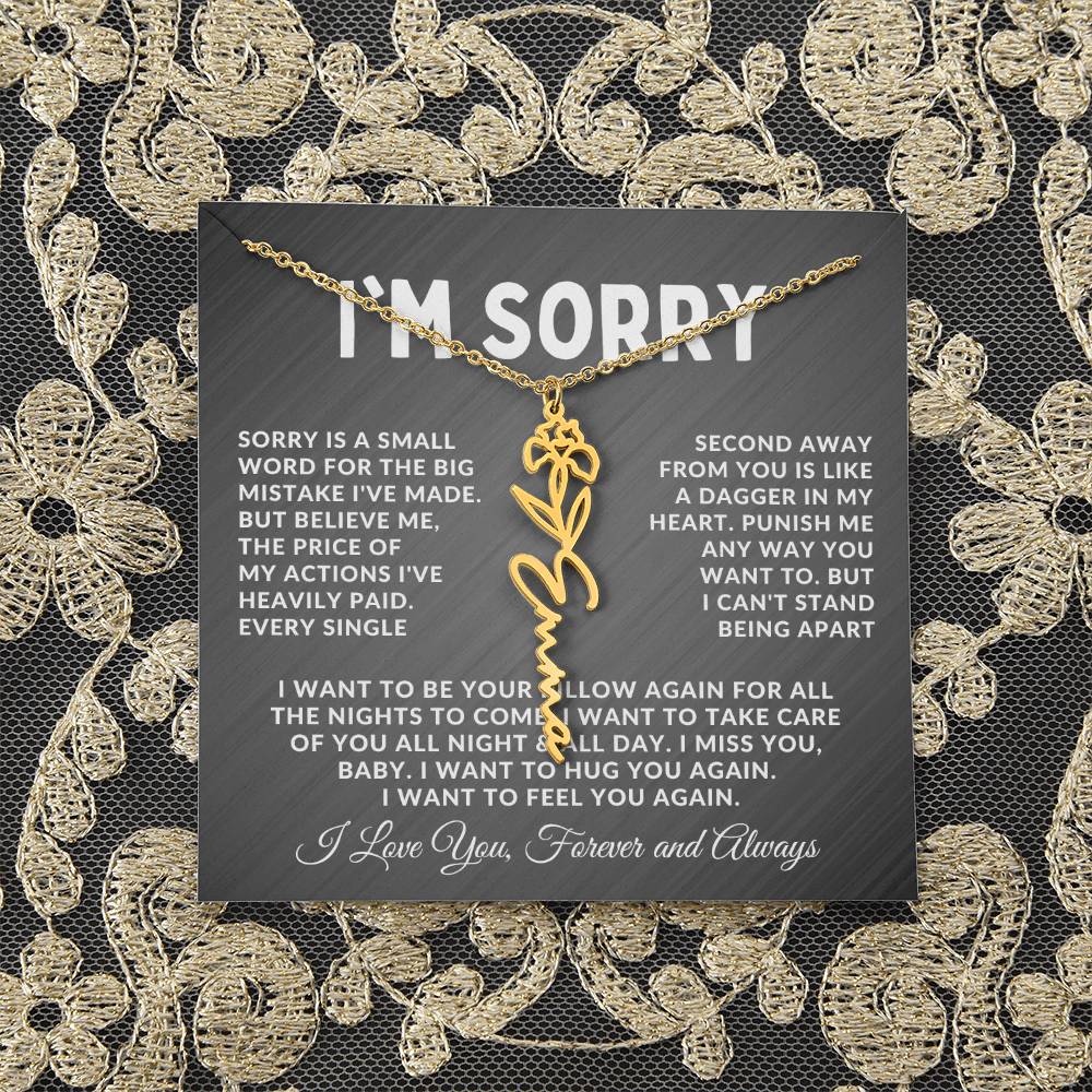 [Almost Sold Out] I'm Sorry Flower Name Necklace