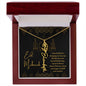 Eid Mubarak Black and Gold - I Pray to Allah to Always Bless You - Flower Name Necklace