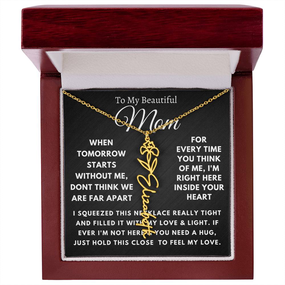 [ALMOST SOLD OUT] To My Beautiful Mom Flower Name Necklace