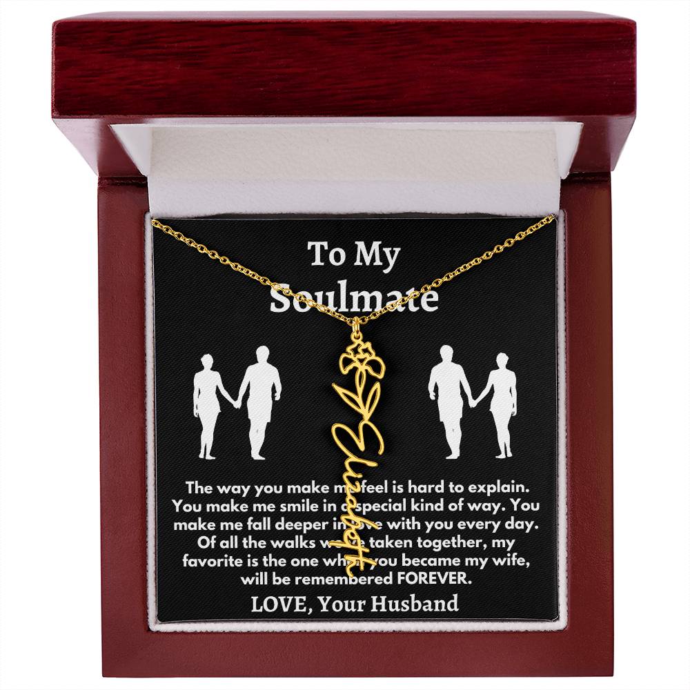 [ALMOST SOLD OUT] To My Soulmate - Love, Your Husband Flower Name Necklace