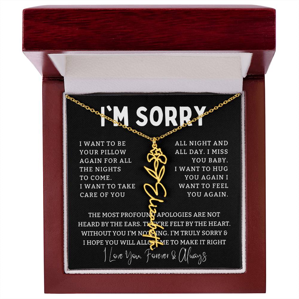 [Almost Sold Out] I'm Sorry Apologies By The Heart Flower Name Necklace