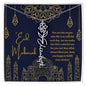 You Are the Reason Life Is So Colorful Blue and Gold Eid Mubarak Flower Name Necklace