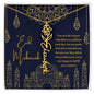 You Are the Reason Life Is So Colorful Blue and Gold Eid Mubarak Flower Name Necklace