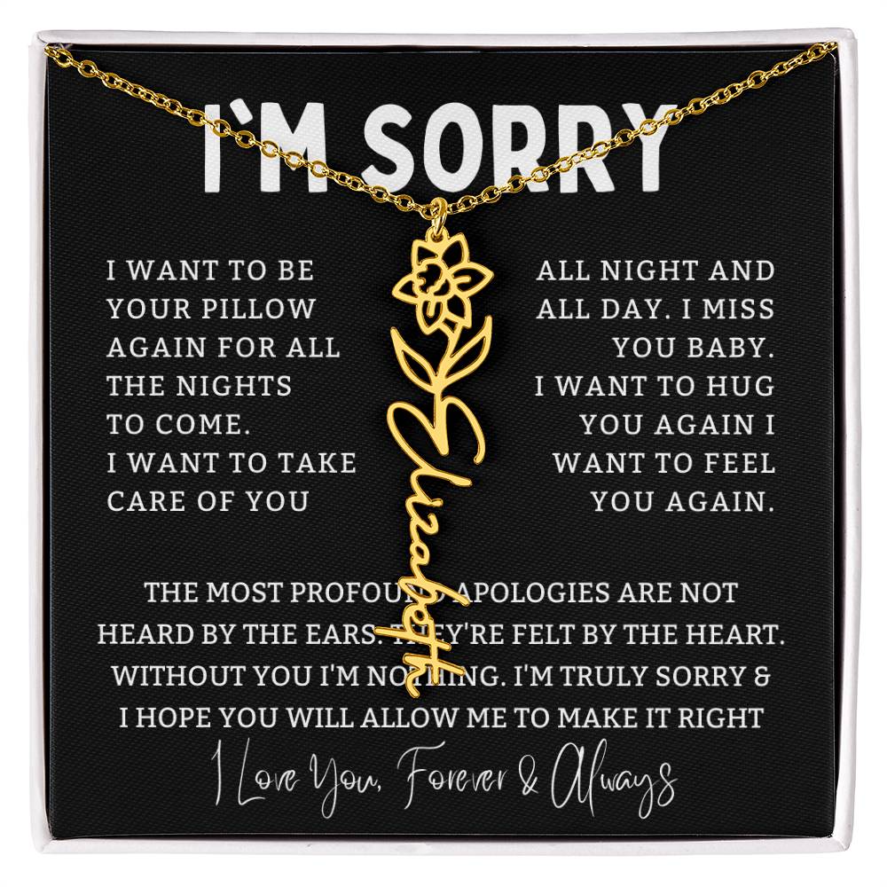 [Almost Sold Out] I'm Sorry Apologies By The Heart Flower Name Necklace