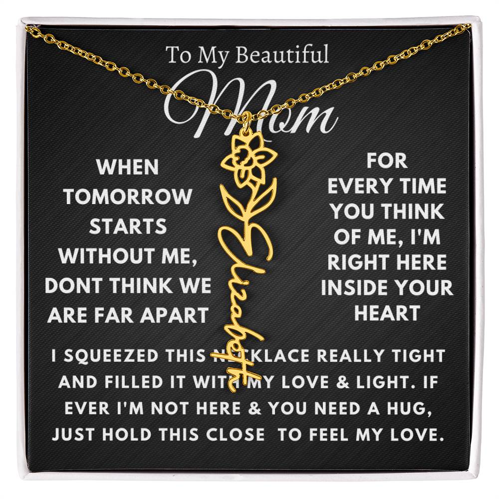 [ALMOST SOLD OUT] To My Beautiful Mom Flower Name Necklace
