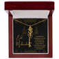 Eid Mubarak Black and Gold - I Pray to Allah to Always Bless You - Flower Name Necklace
